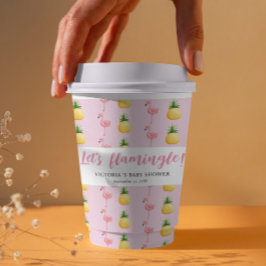 フラミンゴトロピカルその女の子の赤ちゃんシャワー 紙コップ
