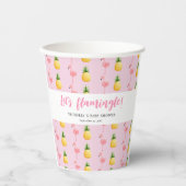 フラミンゴトロピカルその女の子の赤ちゃんシャワー 紙コップ (正面)