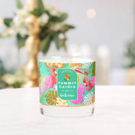 フラミンゴトロピカルガーデンティール（緑がかった色） ウイスキーグラス