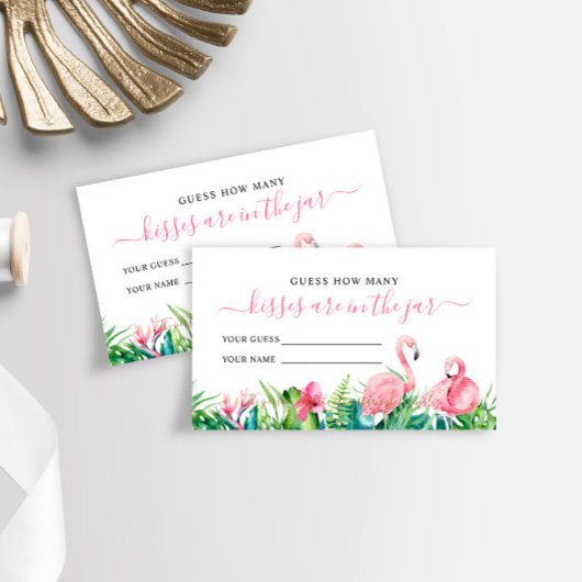 フラミンゴトロピカルキスシャワーゲームカード プレイスカード