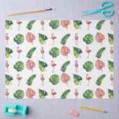 フラミンゴトロピカルバイブシリーズデザイン3 薄葉紙 (クラフト)