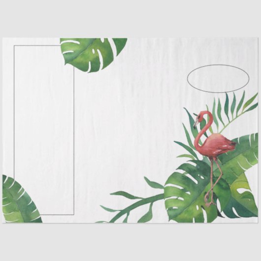 フラミンゴトロピカルバイブシリーズデザイン7 薄葉紙 (正面)