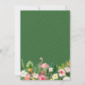 フラミンゴトロピカルパーム葉フローラブライダルシャワー 招待状 (裏面)