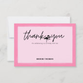 フラミンゴトロピカルピンクストライプ誕生日ありがとう サンキューカード (正面)