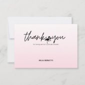 フラミンゴトロピカルピンクブライダルシャワーありがとう サンキューカード (正面)