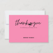 フラミンゴトロピカルピンク誕生日ありがとう サンキューカード (正面)