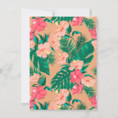 フラミンゴトロピカルフローラサマーブライダルシャワー 招待状 (裏面)