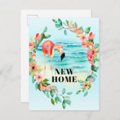 フラミンゴトロピカルリースビーチシーンニューホーム 案内ポストカード (正面/裏面)