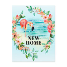 フラミンゴトロピカルリースビーチシーンニューホーム