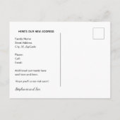 フラミンゴトロピカルリースビーチシーン新しいアドレス 案内ポストカード (裏面)