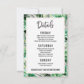 フラミンゴトロピカル独身最後の週末予定 招待状 (裏面)