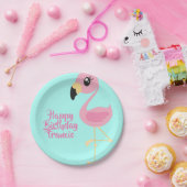 フラミンゴトロピカル1歳のプレート ペーパープレート (パーティー)