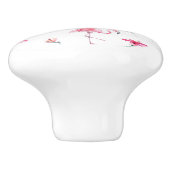 フラミンゴトロピックスサマーアイランドシックなハイビスカスピンク セラミックノブ (側面)