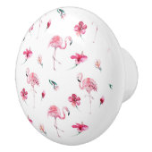 フラミンゴトロピックスサマーアイランドシックなハイビスカスピンク セラミックノブ (右)