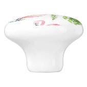 フラミンゴトロピックスサマーアイランドシックなハイビスカスピンク セラミックノブ (側面)