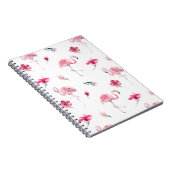 フラミンゴトロピックスサマーアイランドシックなハイビスカスピンク ノートブック (右側)