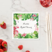 フラミンゴトロピックスサマーバースデーパエレガントーティ スタンダードカクテルナプキン (インサイチュ)