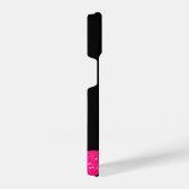 フラミンゴネオンピンクのグリッターの花をパーソナライズ iPhoneケース (右側面)