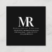 フラミンゴネオン照明ビジネスブランディング スクエア名刺 (裏面)