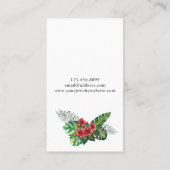 フラミンゴハイビスカス熱帯葉イヤリングディスプレイ 名刺 (裏面)