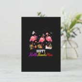 フラミンゴハッピーハローサンキューマスサンクスギビングクリスマス 招待状 (スタンド正面)