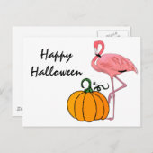 フラミンゴハロウィーンカボチャ ポストカード (正面/裏面)