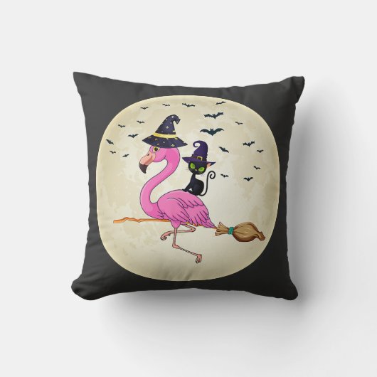 フラミンゴハロウィーンコスチュームFlamingo catハロウィーン クッション (正面)