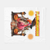 フラミンゴハロウィーン フリースブランケット (正面(横))