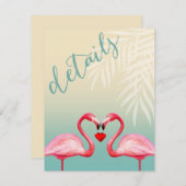 フラミンゴハートキス披露宴詳細 | ミントブルー エンクロージャーカード (正面/裏面)