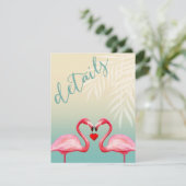 フラミンゴハートキス披露宴詳細 | ミントブルー エンクロージャーカード (スタンド正面)