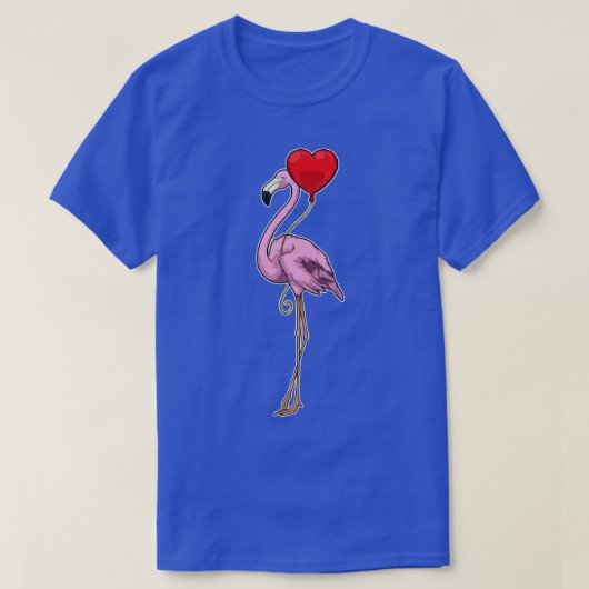 フラミンゴハートバルーン Tシャツ (デザイン正面)