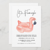 フラミンゴバチェロレッテプールパーティー 招待状 (正面/裏面)