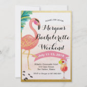 フラミンゴバチェロレッテ週末の旅程招待状 招待状 (正面)