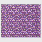フラミンゴバニーの耳王室の – 紫 ラッピングペーパー (フラット)