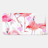 フラミンゴバラ:水彩鳥フローラ Case-Mate iPhoneケース (裏面 (横))
