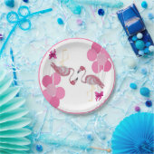 フラミンゴバルーンパーティープレート ペーパープレート (パーティー)