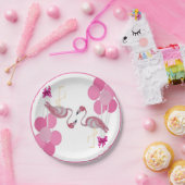 フラミンゴバルーンパーティープレート ペーパープレート (パーティー)