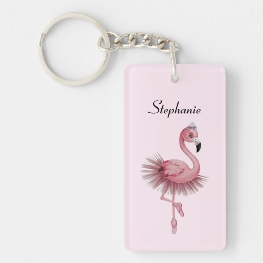 フラミンゴバレエパーソナライズされたダンサー キーホルダー (正面)