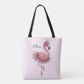 フラミンゴバレエパーソナライズされたダンサー トートバッグ (裏面)