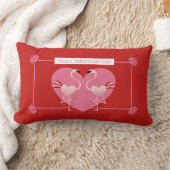 フラミンゴバレンタインズデイランバーピロー ランバークッション (ブランケット)