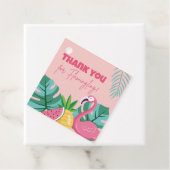 フラミンゴバースデーパーティー – メッセージカードスクエア フェイバータグ (インサイチュ)