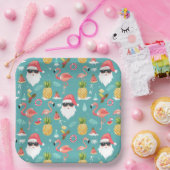 フラミンゴバーズサンタクロース7月のクリスマスパーティー ペーパープレート (パーティー)