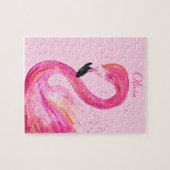 フラミンゴバードピンク自然熱帯ビーチ夏 ジグソーパズル (横)