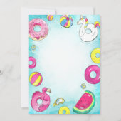 フラミンゴパイナップルサマープールスウィート16 招待状 (裏面)