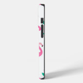 フラミンゴパターンモノグラムと名前カスタム Case-Mate iPhoneケース (裏面 / 左)