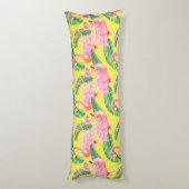 フラミンゴパターン抱き枕 ボディピロー (裏面 (縦))