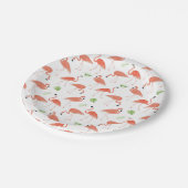 フラミンゴパターン水彩画の紙皿 ペーパープレート (アングル)