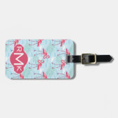 フラミンゴパターン|モノグラム ラゲッジタグ (正面横)