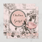 フラミンゴパラダイスウェディング 招待状 (正面/裏面)