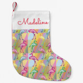 フラミンゴパレード|はあなたの名前を加えます スモールクリスマスストッキング (正面)